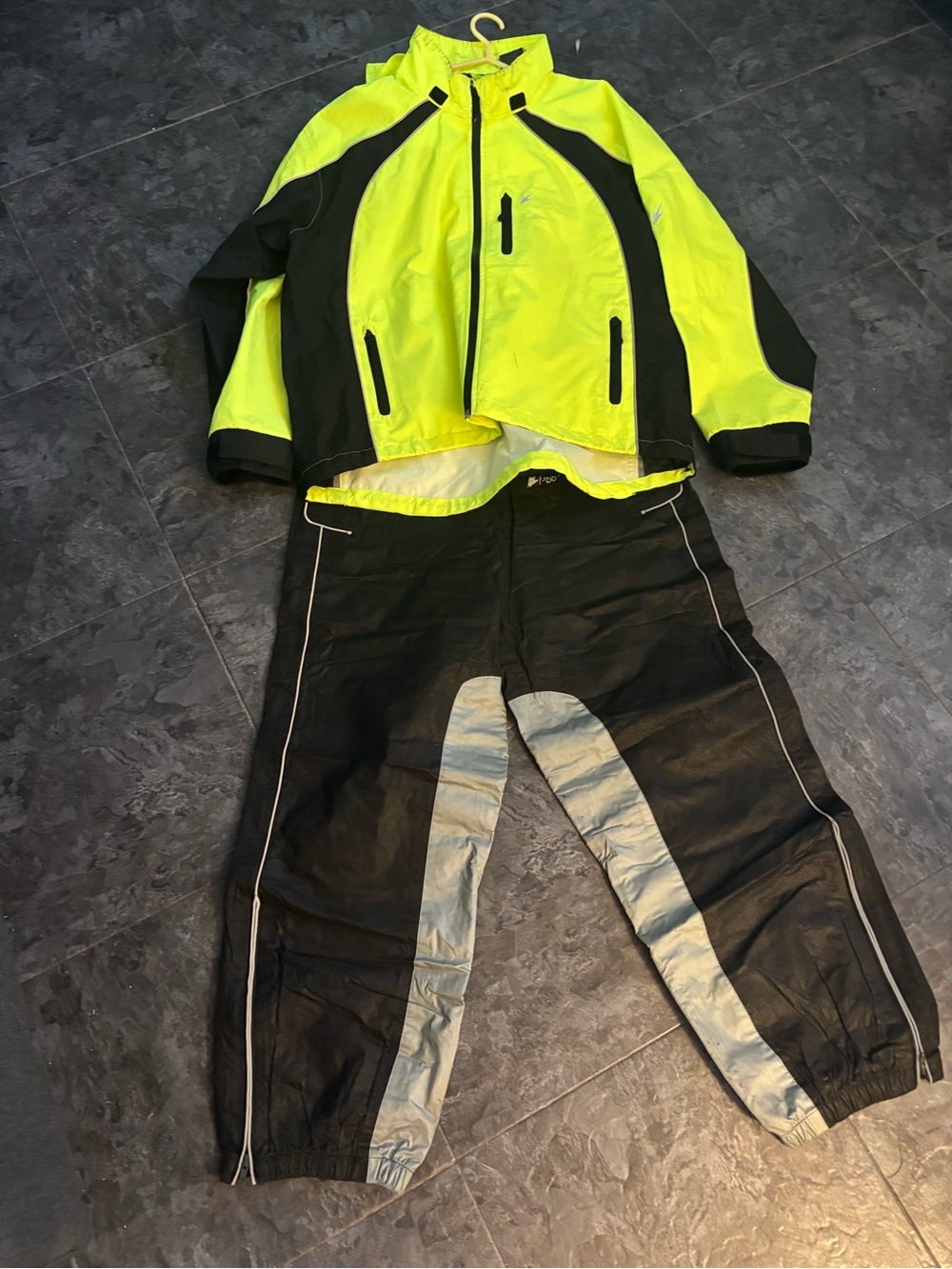 Men's High-Visibility Yellow and Black Waterproof Rain Jacket